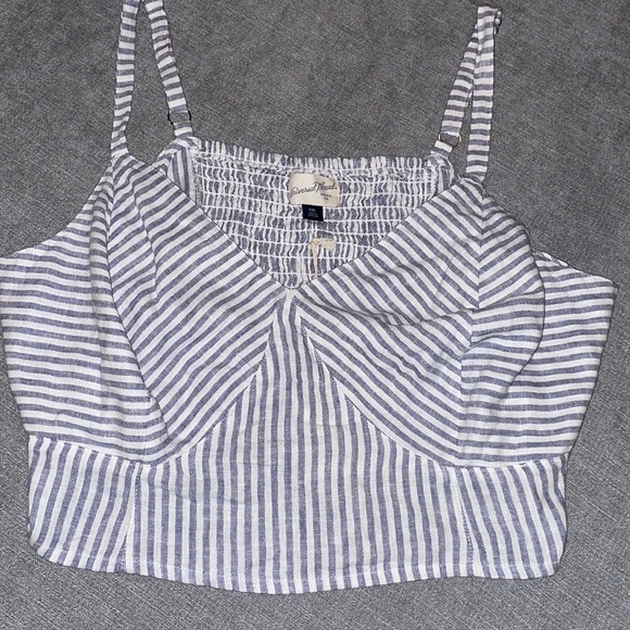 Universal Thread Linen Blue Striped Tank Top - Picture 5 of 6